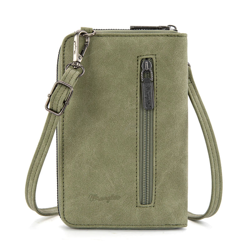 Wrangler Western Stitch Phone Wallet Crossbody - Green