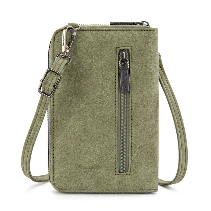 Wrangler Western Stitch Phone Wallet Crossbody - Green