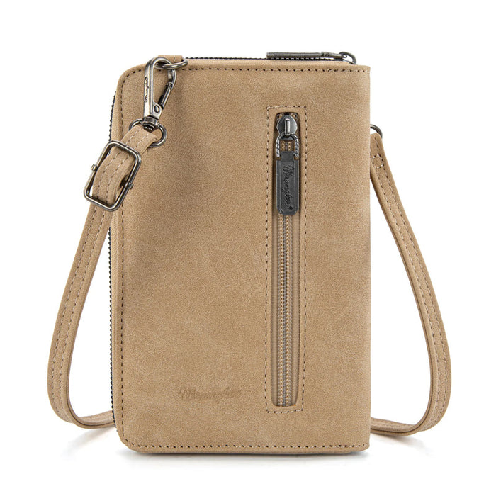 Wrangler Western Stitch Phone Wallet Crossbody - Tan