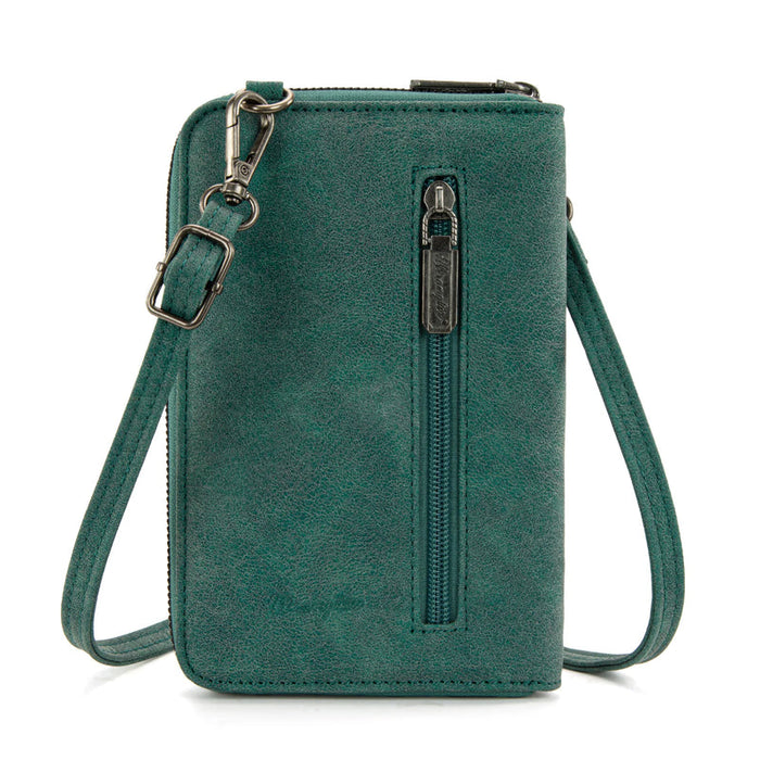 Wrangler Western Stitch Phone Wallet Crossbody - Turquoise