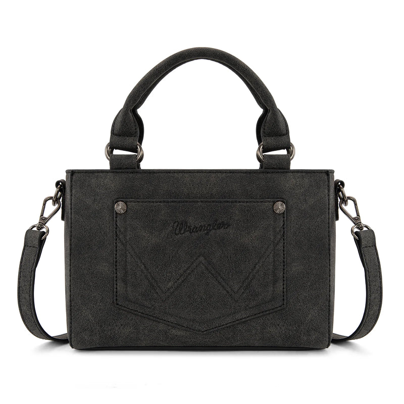 Wrangler Embroidered Swirl Mini Satchel Crossbody - Black