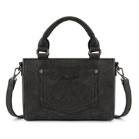 Wrangler Embroidered Swirl Mini Satchel Crossbody - Black