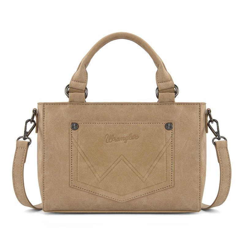 Wrangler Embroidered Swirl Mini Satchel Crossbody - Tan