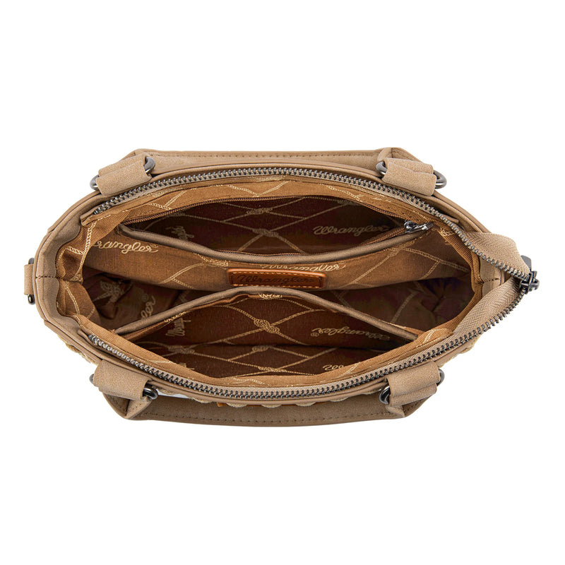 Wrangler Embroidered Swirl Mini Satchel Crossbody - Tan