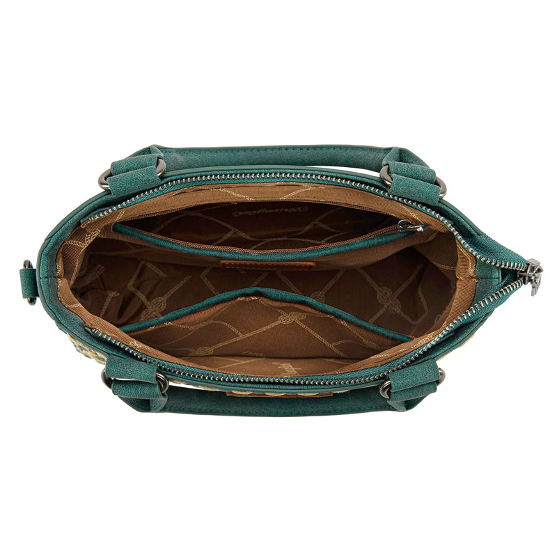 Wrangler Embroidered Swirl Mini Satchel Crossbody - Turquoise