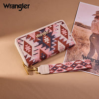 Wrangler Aztec Print RFID Zip Around Wallet - Tan (WG369-W122TN)