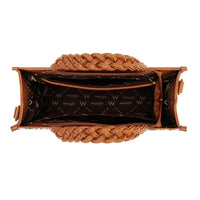 Wrangler Floral Print Braided Tote Crossbody Bag - Brown (WG438-8120BR)