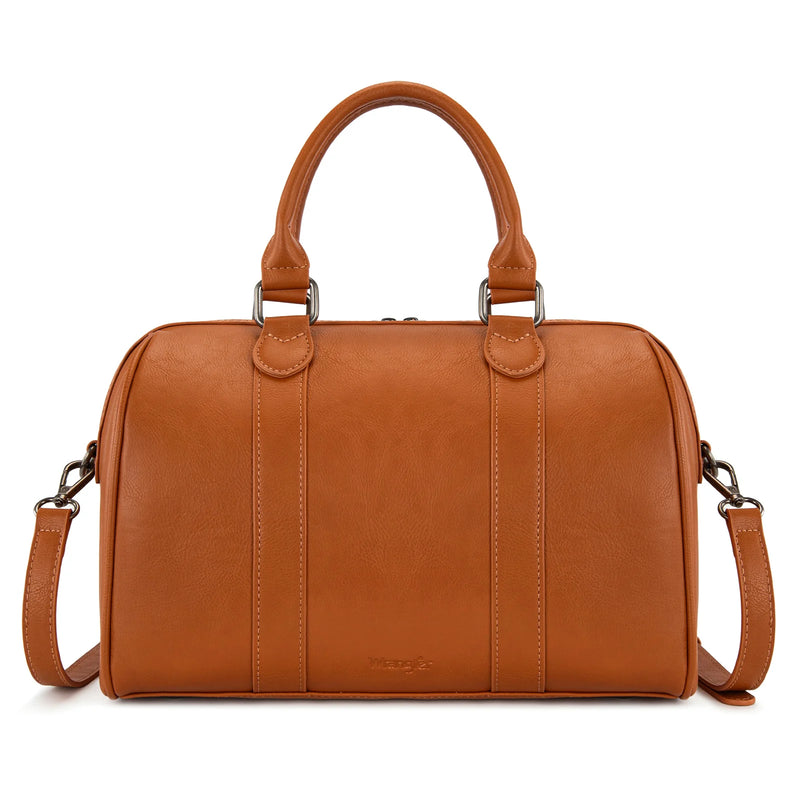 Wrangler Stitch Barrel Satchel Crossbody Bag - Brown