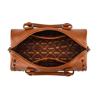 Wrangler Stitch Barrel Satchel Crossbody Bag - Brown