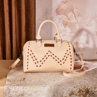Wrangler Stitch Barrel Satchel Crossbody Bag - Tan