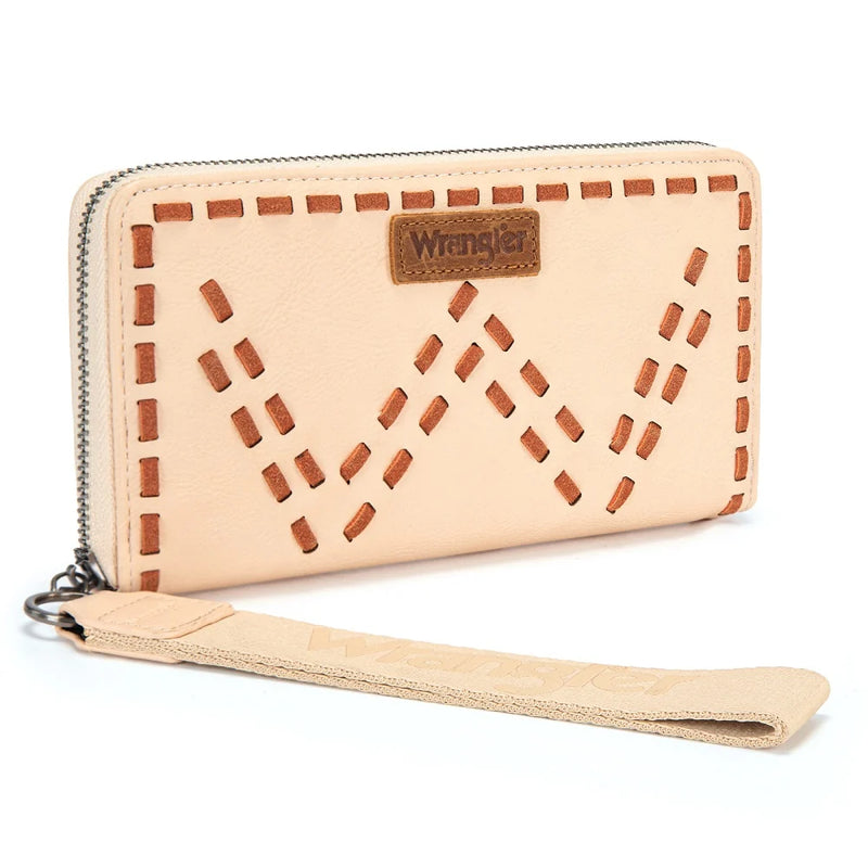 Wrangler Western Stitch Zip Around Wristlet Wallet - Tan (WG449-W130TN)