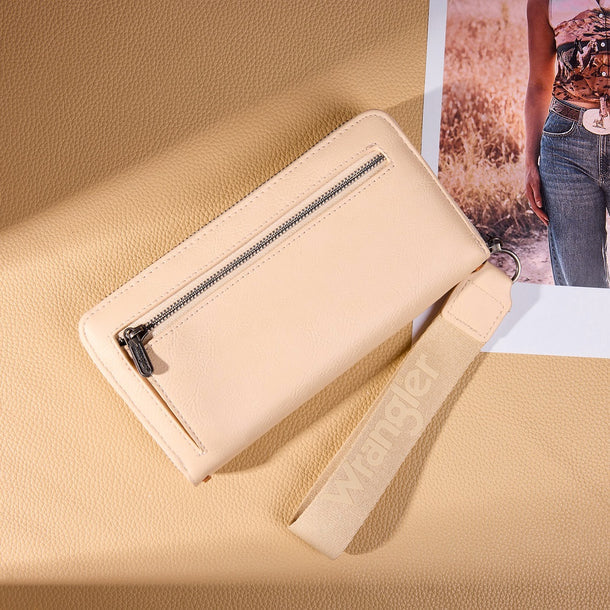 Wrangler Western Stitch Zip Around Wristlet Wallet - Tan (WG449-W130TN)