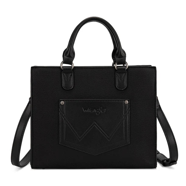Wrangler Western Contrast Stitch Chevron Tote Bag - Black (WG456-8120BK)