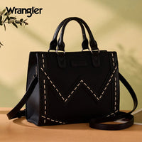 Wrangler Western Contrast Stitch Chevron Tote Bag - Black (WG456-8120BK)