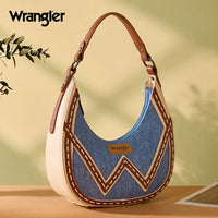 Wrangler Western Contrast Stitch Chevron Hobo Shoulder Bag - Jean (WG456-818JN)