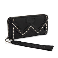 Wrangler Western Chevron Contrast Stitch RFID Wallet - Black (WG456-W130BK)