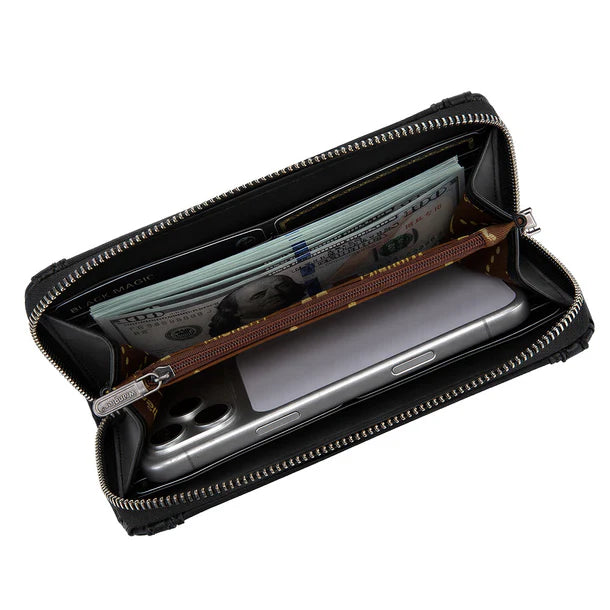 Wrangler Western Chevron Contrast Stitch RFID Wallet - Black (WG456-W130BK)