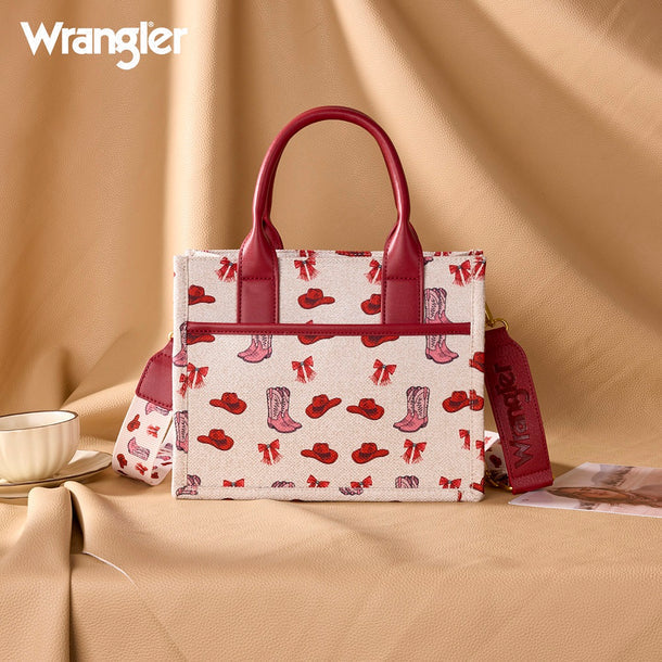 Wrangler Western Print Tote - Pink (WG524-8120SPK)