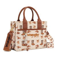 Wrangler Western Print Tote - Tan (WG524-8120STN)