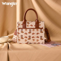 Wrangler Western Print Tote - Tan (WG524-8120STN)