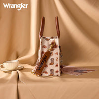 Wrangler Western Print Tote - Tan (WG524-8120STN)