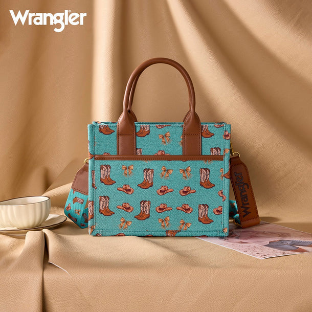 Wrangler Western Print Tote - Turquoise (WG524-8120STQ)