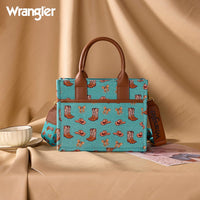 Wrangler Western Print Tote - Turquoise (WG524-8120STQ)