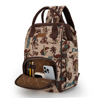 Wrangler Vintage Retro Cowboy Cool Print Backpack - Tan (WG60-9110TN)
