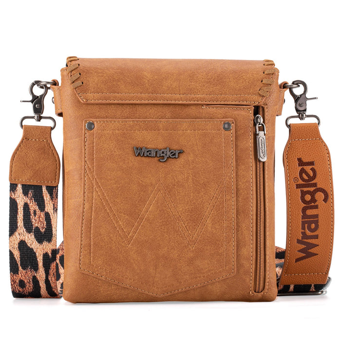 Wrangler Whipstitch Leopard Print Crossbody - Brown (WG72-9360BR)