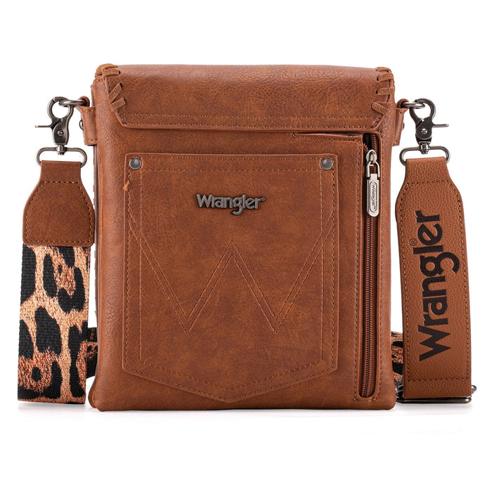 Wrangler Whipstitch Leopard Print Crossbody - Dark Brown (WG72-9360DBR)