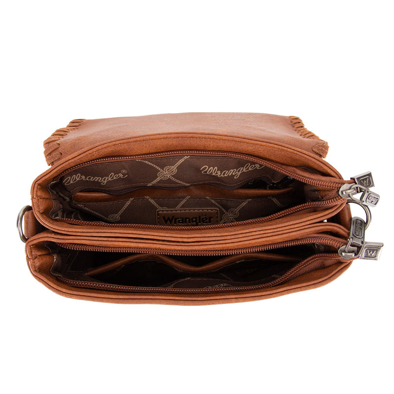 Wrangler Whipstitch Leopard Print Crossbody - Dark Brown (WG72-9360DBR)