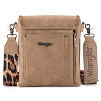 Wrangler Whipstitch Leopard Print Crossbody - Khaki (WG72-9360KH)