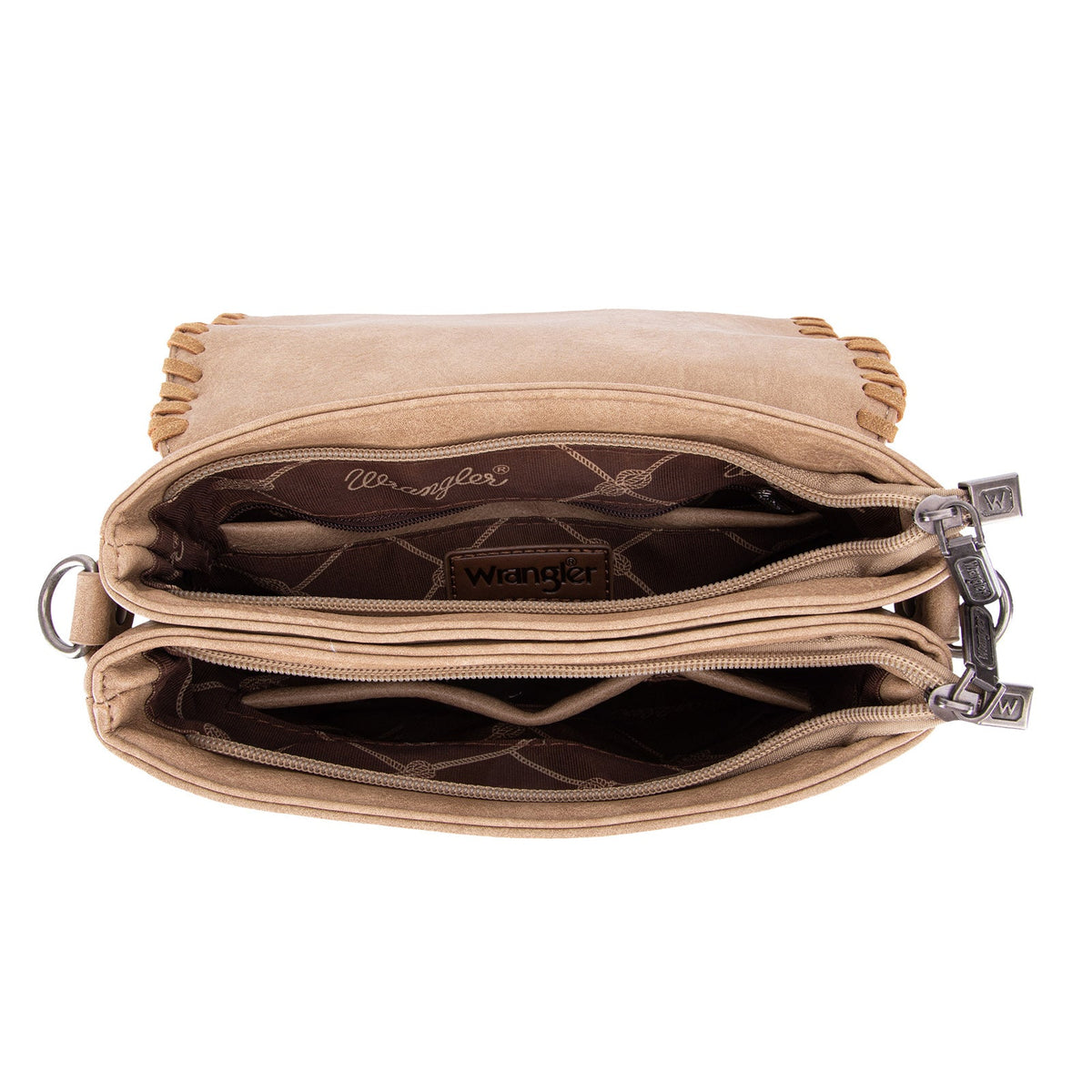 Wrangler Whipstitch Leopard Print Crossbody - Khaki (WG72-9360KH)