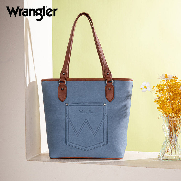 Wrangler Waxed Canvas Tote - Jean (WG171G-2002JN)