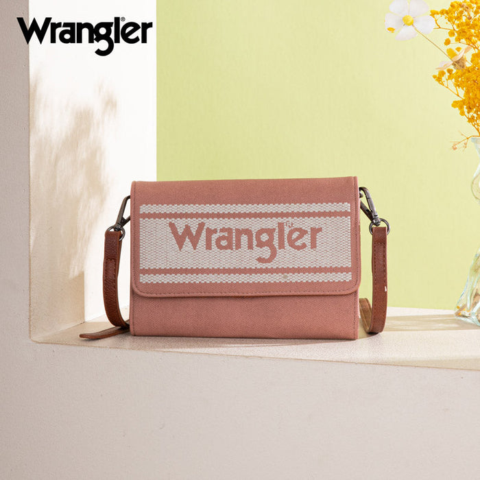 Wrangler Waxed Canvas Crossbody/Wallet - Pink (WG171-1833PK)