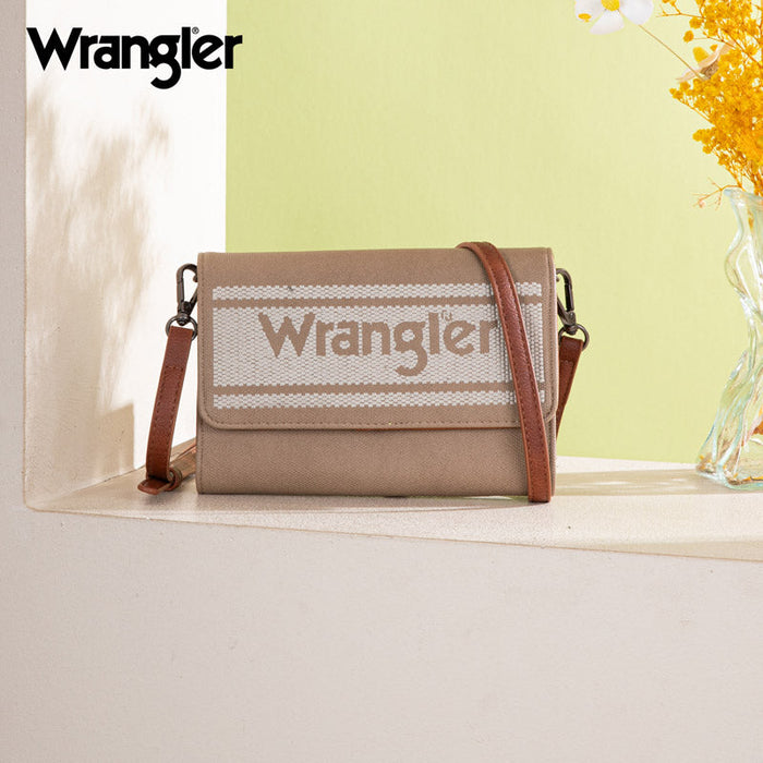 Wrangler Waxed Canvas Crossbody/Wallet - Khaki (WG171-1833KH)