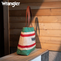 Wrangler Dual Sided Print Canvas Tote Bag - Green (WG159-8112GN)