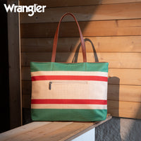 Wrangler Dual Sided Print Canvas Tote Bag - Green (WG159-8112GN)