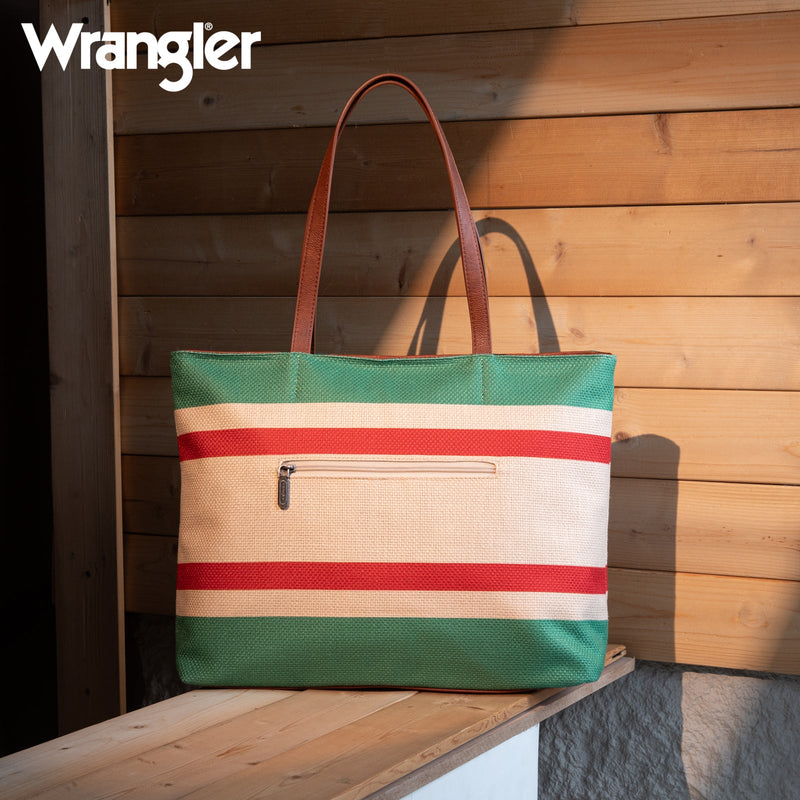 Wrangler Dual Sided Print Canvas Tote Bag - Green (WG159-8112GN)
