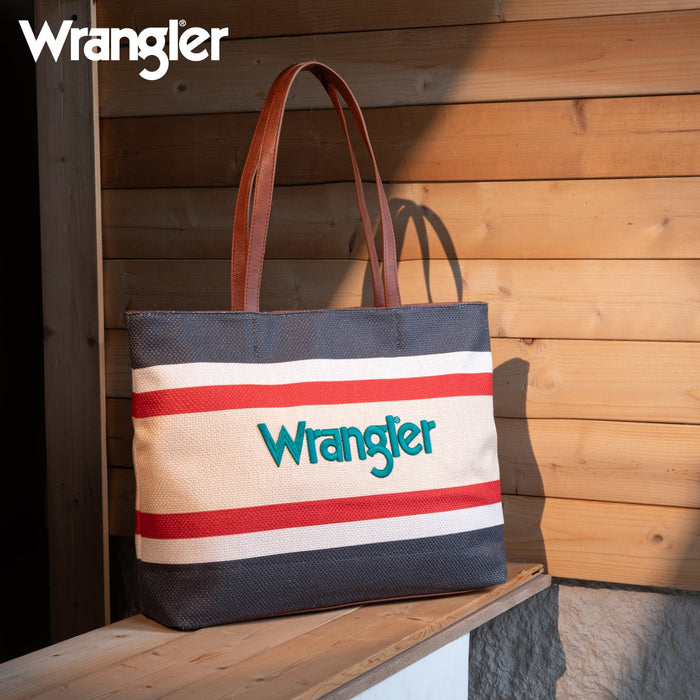 Wrangler Dual Sided Print Canvas Tote Bag - Black (WG159-8112BK)