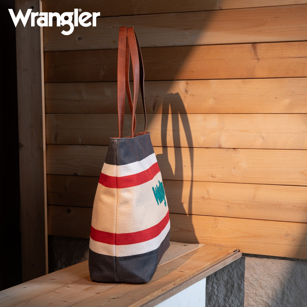 Wrangler Dual Sided Print Canvas Tote Bag - Black (WG159-8112BK)