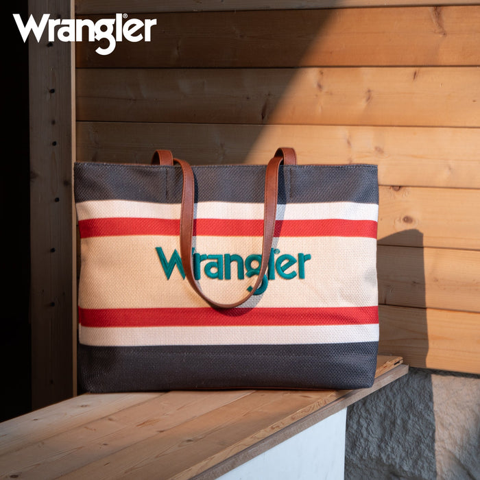 Wrangler Dual Sided Print Canvas Tote Bag - Black (WG159-8112BK)