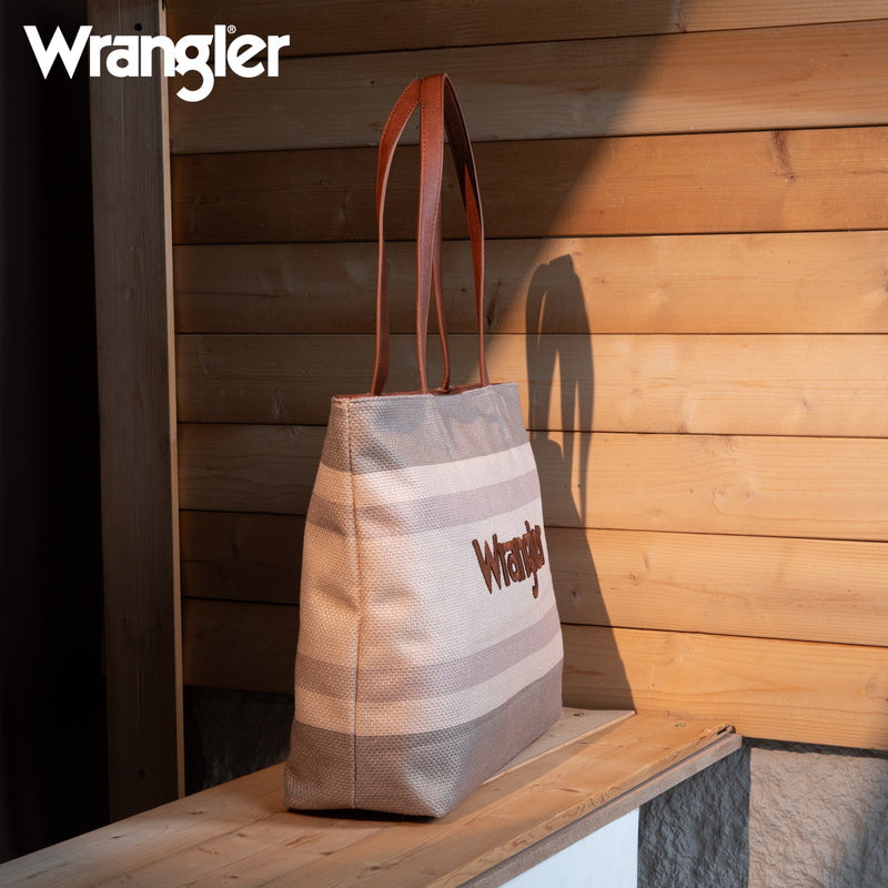 Wrangler Dual Sided Print Canvas Tote Bag - Tan (WG159-8112TN)