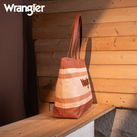Wrangler Dual Sided Print Canvas Tote Bag - Brown (WG159-8112BR)