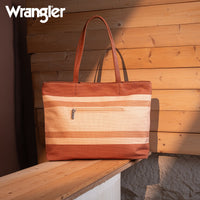 Wrangler Dual Sided Print Canvas Tote Bag - Brown (WG159-8112BR)