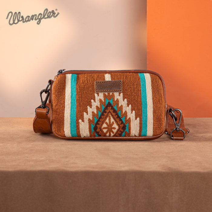 Wrangler Aztec Knitted Crossbody/Wallet - Brown (WG174-1833BR)