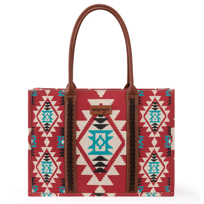 Wrangler Southwest Print Wide Tote - Burgundy (WG2203-8119)