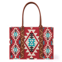 Wrangler Southwest Print Wide Tote - Burgundy (WG2203-8119)