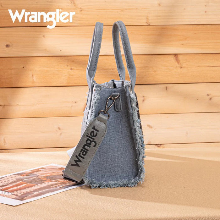 Wrangler Canvas Fringe Tote Bag - Jean