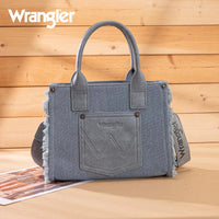 Wrangler Canvas Fringe Tote Bag - Jean